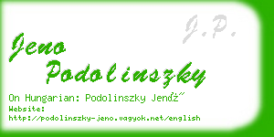 jeno podolinszky business card